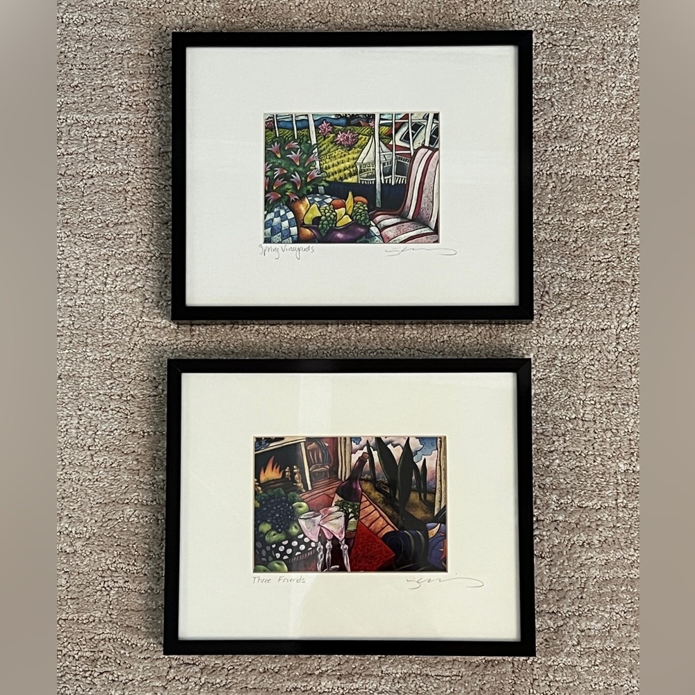 SET OF 2 Framed & Signed Art Prints